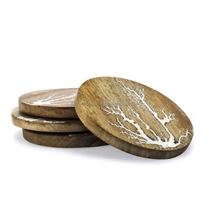 Dessous de verre en résine époxy d'acacia en bois massif moderne de haute qualité Dessous de verre rond créatif pour la maison ou le bureau de Falak World Export - Product Image 2