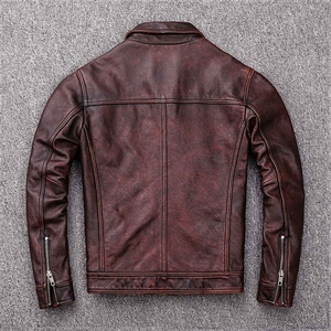 Veste en cuir de haute qualité, nouveau style, couleur unie, prix raisonnable, veste en cuir pour homme, vêtement tendance - Product Image 5