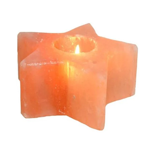 Porte-bougie en sel de l'Himalaya, cristal orange massif, écologique, luminaire décoratif pour mariage - Product Image 1