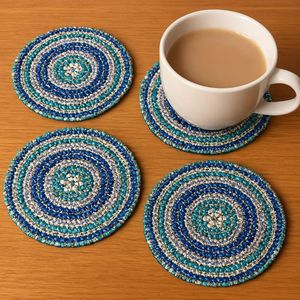 Posavasos de Lujo Hecho a Mano con Bordado de Cuentas y Acabado Artístico Único para Accesorios Elegantes de Mesa para el Hogar - Product Image 1