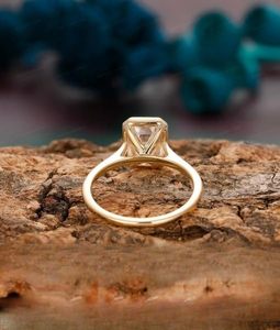 925 Sterling <b>Silver</b> <b>Emerald</b> Cut Moissanite Luxury <b>Ring</b> for Women Engagement Single Stone Certified Prong Setting Wedding Band - Product Image 3