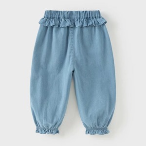 Jean en denim décontracté pour filles, coupe droite, avec nœuds en élasthanne, fermeture boutonnée, délavage à la pierre, design léger et durable, Bangladesh - Product Image 5
