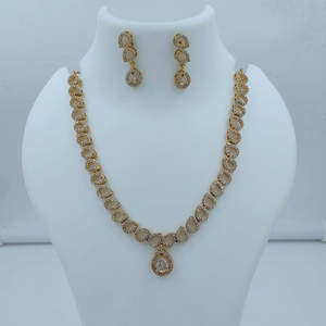 Parures de bijoux plaquées or 24 carats JeweleMarket pour enfants, magnifiques colliers avec pierres de cristal et pierres autrichiennes - 10575667BLU - Product Image 1