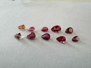 GNSJ Turmalina Rosa Natural, Corte Pera, Gema Suelta para Joyería, 8.34 Ct, 10 Piezas, Certificada por Terceros, Sin Calentar - Product Image 3