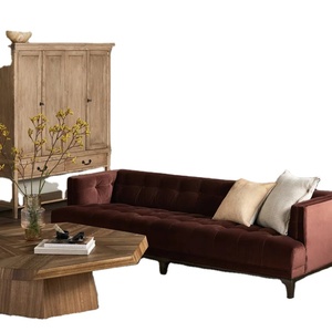 Lineage Corporation Bari 89.75 ''giữa Thế Kỷ hiện đại gỗ rắn chuyển đổi <span class=keywords><strong>sofa</strong></span> vuông phòng khách với nhiều chân thon - Product Image 2