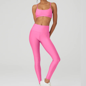 High Quality <b>Animal</b> Print Zippers Elastic Waist Leggings Bra Workout Set Front Logo Women's Sports Active Wear - Product Image 4