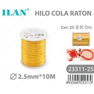 Cordón de Oro Ilan Hilo Cola Raton de 2.5mm y 10M para la Fabricación de Joyería - Product Image 3