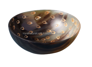 Cuenco de madera sostenible de alta calidad, juego de platos pulidos, nuevo diseño, cuerno, ensalada, juego de servir, cocina ecológica, comedor, comida, regalo - Product Image 3