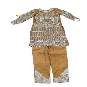 Élégant designer pakistanais longue Georgette Kurti haute qualité indien mode soie coton costume pour dames pour les mariages fêtes - Product Image 1