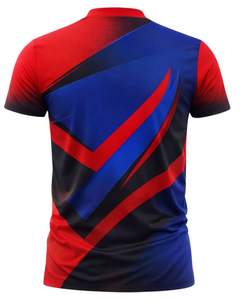 Camiseta Deportiva Personalizada para Hombre en Rojo, Azul y Negro, de Secado Rápido, Poliéster, con Estampado Personalizado, Manga Corta, para Gimnasio, Running y Entrenamiento - Product Image 2