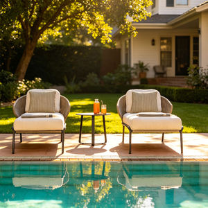 Tumbona <span class=keywords><strong>de</strong></span> aluminio con cuerda tejida a mano <span class=keywords><strong>para</strong></span> piscina, hotel, resort, uso comercial, venta al por mayor - Product Image 2