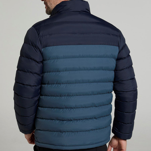 Veste matelassée personnalisée OEM pour homme en 100 % nylon, duvet de canard, bicolore, doudoune d'hiver chaude avec fermeture éclair - Product Image 6