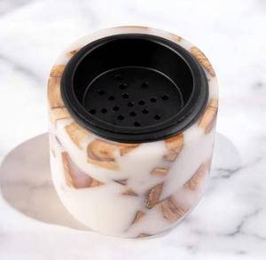 Brûleur d'encens artistique Mabkhara pour accessoires et cadeaux de maison arabe avec couvercle en maille métallique, porte-encens aromatique Bakhoor - Product Image 3