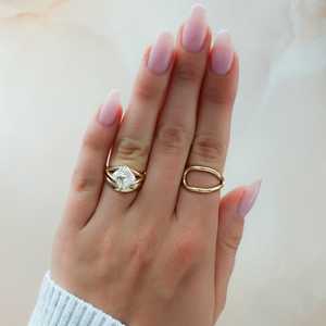 3 Carat Asscher Cut Lab Grown Diamond Solitaire Engagement <b>Ring</b> <b>Dainty</b> Prong Set IGI Certified DEF Color 10k 14k 18k Solid Gold - Product Image 6