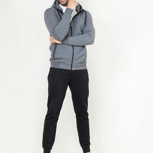 Sweat-shirt à capuche zippé pour homme 100% coton, décontracté, uni, vente en gros pour l'hiver - Product Image 5