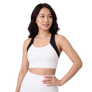 Soutien-gorge de sport dos nageur avec bretelles noires, maintien moyen, sans coutures, pour le yoga et l'entraînement féminin - Product Image 3