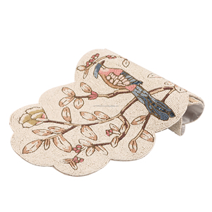 High Quality 36\" Glass Beaded Dining <b>Table</b> <b>Runner</b> With Custom Floral Design Low Price Wedding <b>Runners</b> for Christmas - Product Image 5