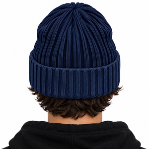 Unisex Rib Knit Folded Beanie <b>Cap</b> Stretchable Head Fit Clean Folded Cuff Warm Daily Warm Casual <b>Winter</b> <b>Cap</b> Adult Fit Beanie <b>Cap</b> - Product Image 2
