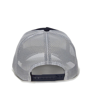 <b>Navy</b> <b>Blue</b> Mesh Trucker Hat With White Side Panels Adjustable Unisex 6-Panel Casual <b>Cap</b> Spring Summer Wear - Product Image 3