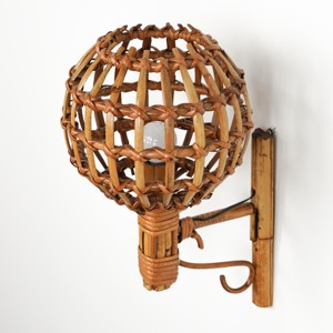 Supplier cost handcrafted rattan accent <b>light</b> wall lampshade wholesale supply cane arm <b>sconce</b> - Product Image 5