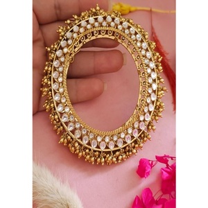 Royal Look Trendy Gold Plated Premium Quality Moissanite Antique Matte Finish Two-Piece <b>Bangles</b> Set - Product Image 2