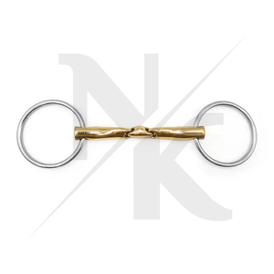 Anillos sueltos dorados de alta demanda, bocado de enganche francés, equipo de equitación al por mayor, fabricante de cabezadas para caballos - Product Image 4