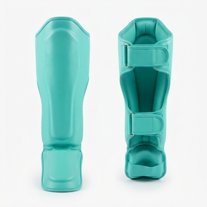 สนับแข้งสีส้ม PU แบบติดตีนตุ๊กแก อุปกรณ์ป้องกันสำหรับการชกมวยสำหรับผู้ใหญ่ น้ำหนักเบา ยืดหยุ่น สีพื้น - Product Image 4
