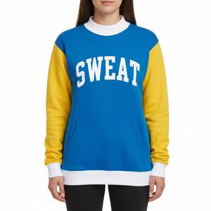 Sweat-shirt à col montant réversible pour femme, personnalisé avec logo, nouvelle collection automne, coupe oversize, manches longues, pull-over, fabricant - Product Image 5