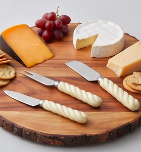 Juego de cuchillos para queso de acero inoxidable moderno con mango de diseño de cuerda de resina, utensilios de cocina para uso en bodas y restaurantes. - Product Image 6