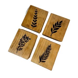 Posavasos Redondo de Madera Natural con Diseño Floral Cortado a Láser para Tazas de Té y Café, Decoración de Mesa de Comedor y Cocina - Product Image 2