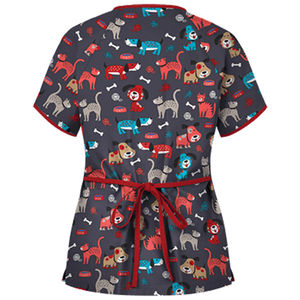 Conjunto de Uniforme de Enfermera Ligero y Transpirable de Spandex/Algodón, Uniforme Médico de Manga Corta con Detección de Agujas para Unisex - Product Image 3