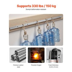 Kit de quincaillerie pour porte coulissante de grange de 8 pieds, capacité de charge de 330 lb, compatible avec une largeur de 42 à 48 pouces et une épaisseur de 1 3/8 à 1 3/4 pouces, idéal pour les chambres - Product Image 2