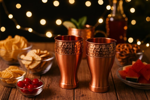 Gobelets en cuivre martelé faits à la main, verres ayurvédiques en cuivre pur - Product Image 3