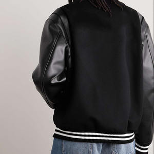 ผู้ผลิต OEM รับผลิตตามสั่ง เสื้อแจ็คเก็ตเบสบอลทรงบอมเบอร์คุณภาพสูง ปักลายเชนิลล์ หนัง PU เสื้อแจ็คเก็ตวาร์ซิตี้สำหรับผู้ชาย - Product Image 3