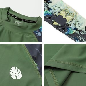 Vente en gros OEM – Rashguard unisexe personnalisé avec protection UV, sublimation, compression, évacuation de l'humidité, en polyester – Fabrication OEM en gros - Product Image 2