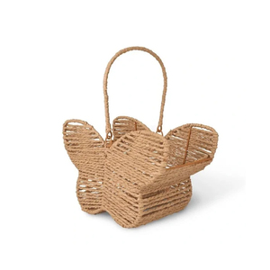 Novelty Woven Butterfly <b>Basket</b> with <b>Handle</b> Handmade Seagrass <b>Wicker</b> Storage Organizer for Nursery Decor Baby Gift OEM Supplier - Product Image 5