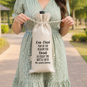 Sac à bouteille en coton premium avec cordon de serrage |   Sac cadeau réutilisable pour bouteilles de vin, bouteilles d'eau, bouteilles en verre, pour le voyage, le rangement et les cadeaux - Product Image 4