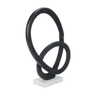 Jaffs Exports JE2052 Escultura Geométrica de Metal con Base de Aluminio Negra, Circular, Minimalista, Artística, Ecológica, Hecha a Mano, para Mesa - Product Image 2