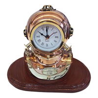 Horloge de bureau vintage en laiton, style casque de plongée, décoration nautique, horloge de table maritime, thème océan, accent pour bureau et maison