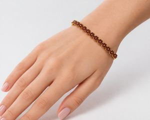 Pulsera de flor de granate de plata de ley 925 hecha a mano con piedras preciosas para mujer, piedra de nacimiento de enero - Product Image 6