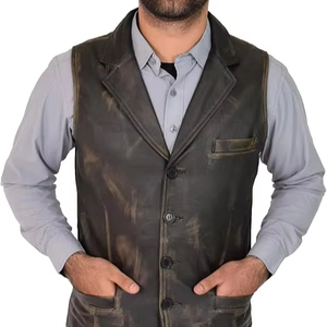 Chaleco de Cuero Personalizado para Hombre Adulto, de Alta Calidad y Moda, con Decoración de Logotipo Personalizado - Product Image 1