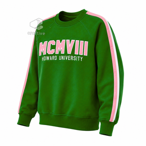 Alpha |   Kapa |   Sweat-shirt universitaire Alpha MCMVIII pour femme, style grec, vert et rose, col rond, vêtements de sport - Product Image 3