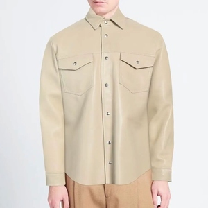 High Quality Leather Men’s <b>Shirts</b> 2026 Custom Design <b>Button</b>-Up Casual Wear Arrival Stylish Outdoor Wholesale OEM Men’s <b>Shirts</b> - Product Image 5