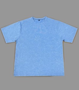 T-shirt vintage délavé à manches courtes pour homme - Coupe ample oversize, noir vieilli, col rond rétro, 240 grammes, idéal pour l'été - Product Image 2