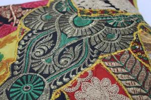 Boho <b>Throw</b> Piillow Patchwork Cushion <b>Cover</b> | Made of Vintage Indian Home Textiles Home Decor - Product Image 5