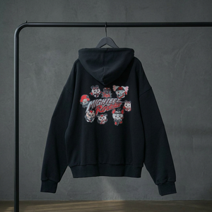 [Produit 100% officiel de Corée] Sweat-shirt à capuche zippé MICHTEEZ Rockstar noir, design Kpop Music Rock & Roll, pour tous les âges, unisexe - Product Image 2