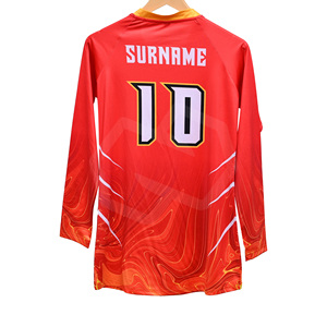 Camiseta de Voleibol Roja de Manga Larga, Uniforme Deportivo Personalizado para Hombres, Mujeres y Adultos, para Entrenamiento y Competencia - Product Image 2