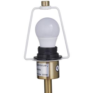 Elegante Lámpara de Mesa de Latón con Pantalla de Tela Blanca, Pieza Sofisticada para Decoración del Hogar - Product Image 3