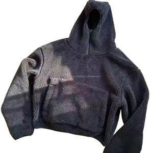 Sweat à capuche lourd de style japonais Épaisseur 560g Pull en polaire d'agneau Sweat à capuche à demi-fermeture éclair pour hommes - Product Image 2