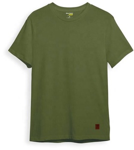 Camiseta lisa de manga corta con cuello redondo de punto de algodón 100% suave de alta calidad con logotipo personalizado para hombre - Product Image 2